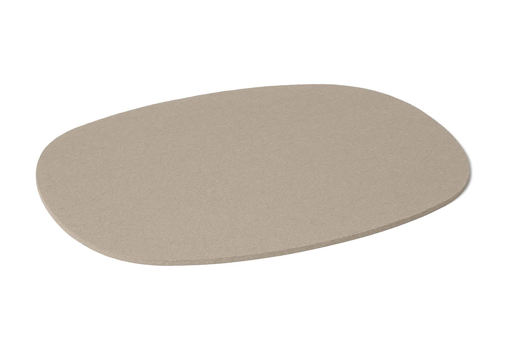 Hey-Sign ovales Tischset aus Wollfilz, Farbe Stone