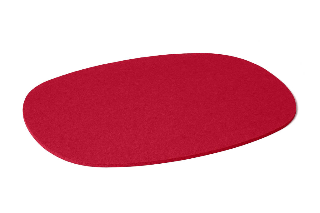 Hey-Sign ovales Tischset aus Wollfilz, Farbe Mohnrot