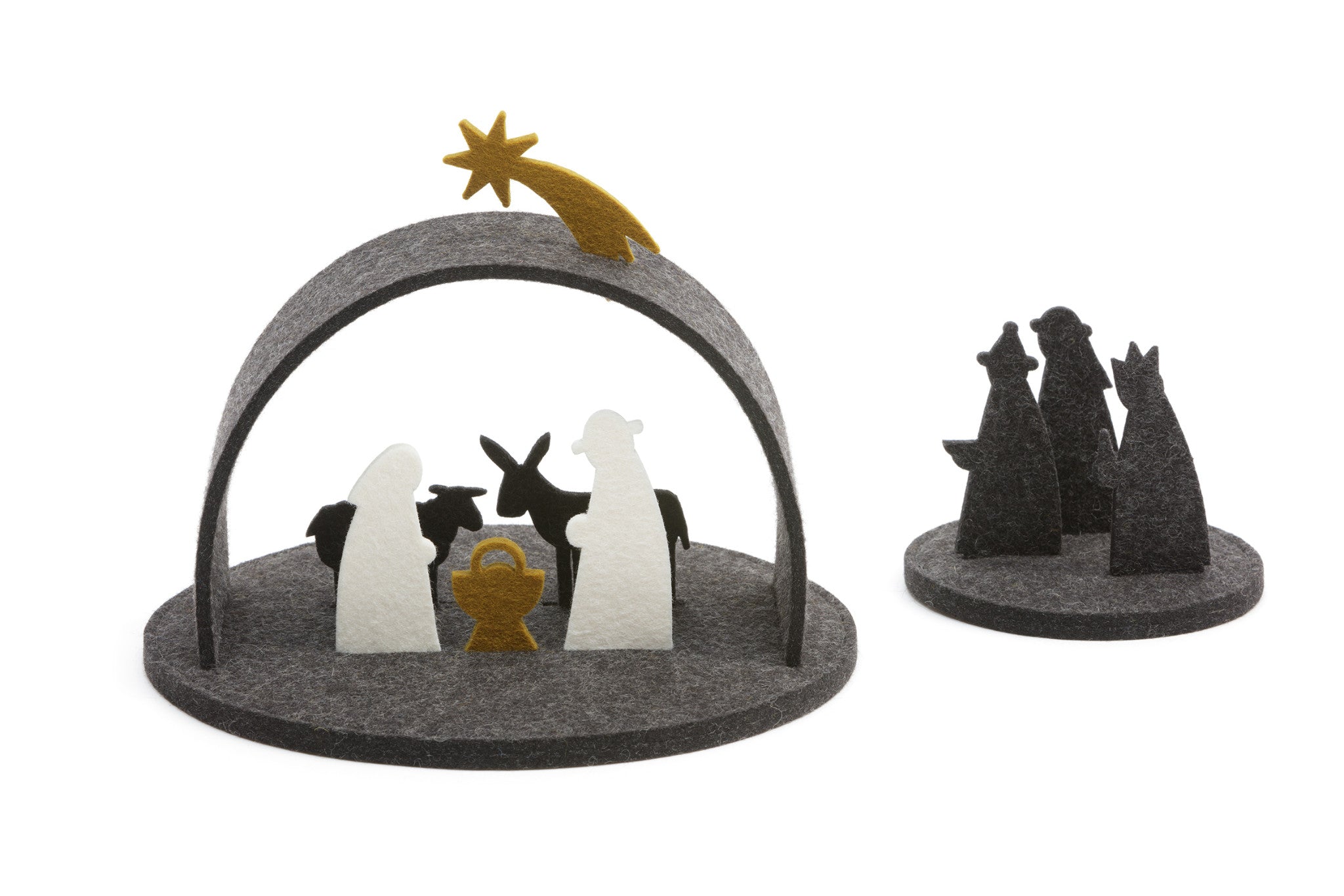 Weihnachtskrippe aus Wollfilz von Hey-Sign in der Farbe Graphit