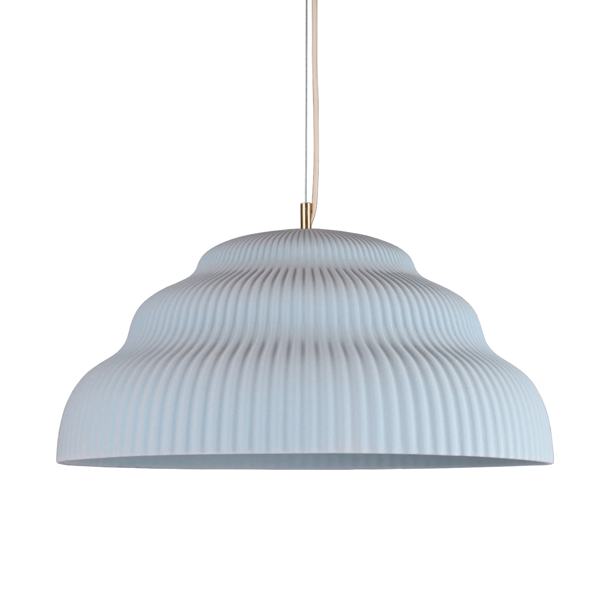 Pendelleuchte Kaskad big aus Keramik von Schneid Studio, Farbe Light Blue