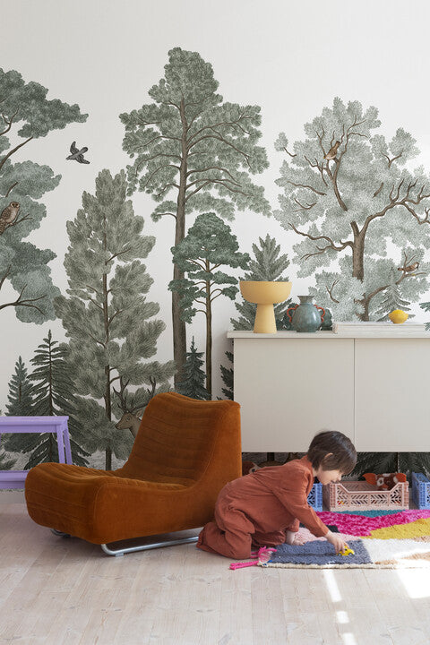 Rebelwalls Tapete Bellewood als Wanddekoration im Spielzimmer