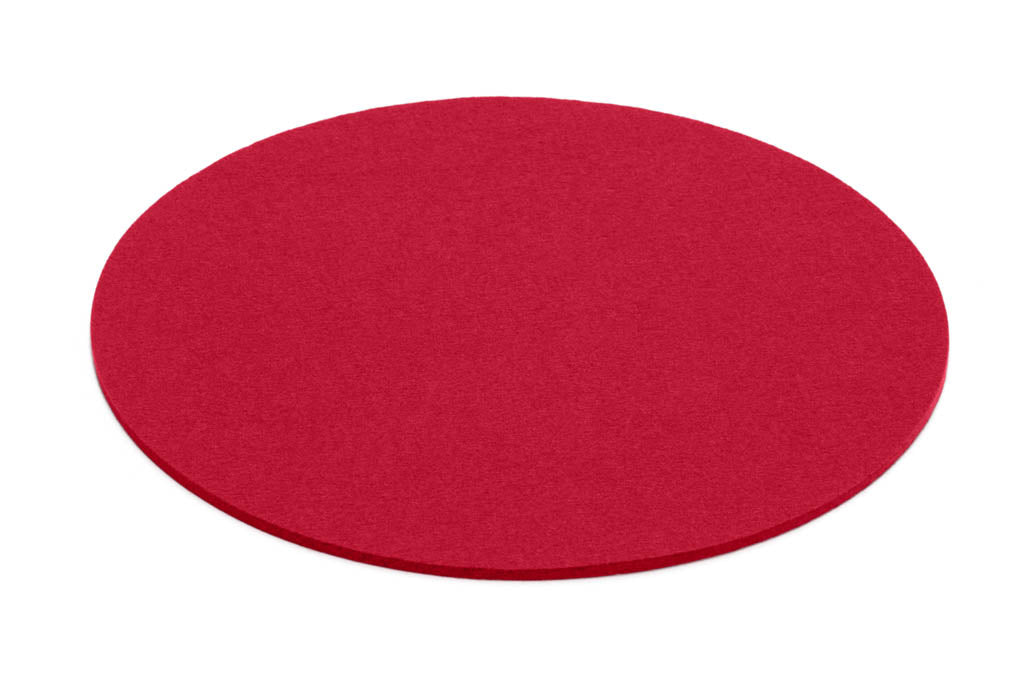 Runder Untersetzer aus Wollfilz von Hey-Sign, Farbe Mohnrot