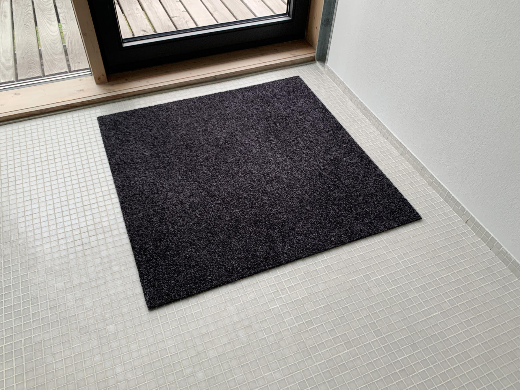 Quadratische Fussmatte & Schuhabstreifer Icon von Keilbach in der Farbe Schwarz