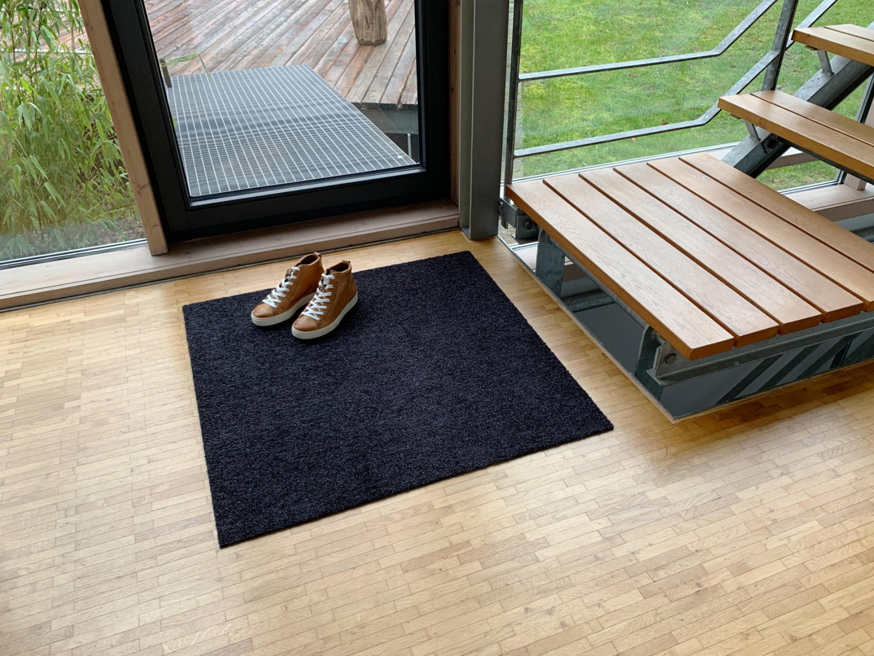 Quadratische Fussmatte & Schuhabstreifer Icon von Keilbach in der Farbe Schwarz