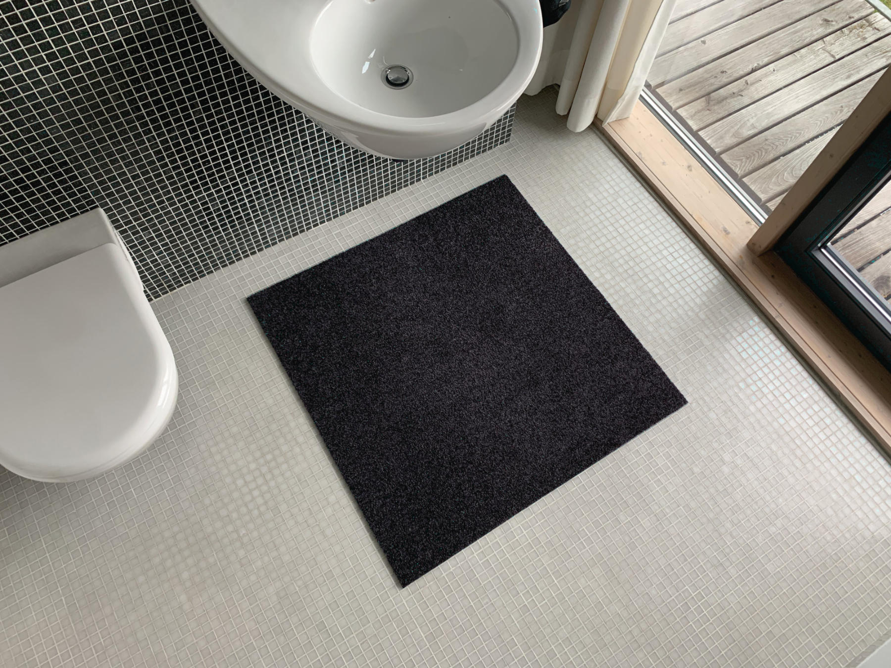 Quadratische Fussmatte & Schuhabstreifer Icon von Keilbach in der Farbe Schwarz