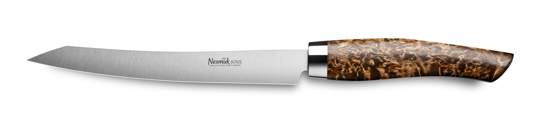 Tranchiermesser Soul von Nesmuk aus Niobstahl und Griff aus Karelischer Maserbirke