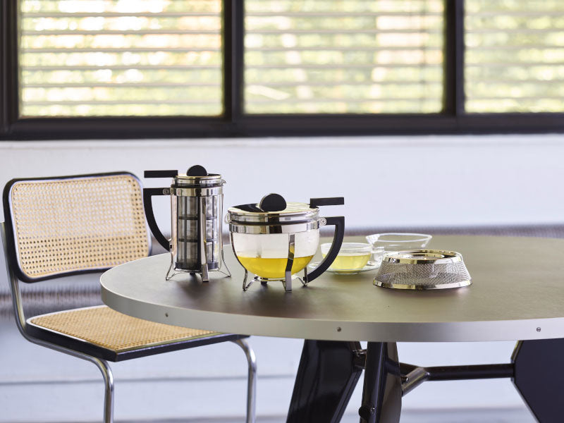 Philippi Bauhaus Serie mit Teekanne, Kaffeebereiter und Stövchen