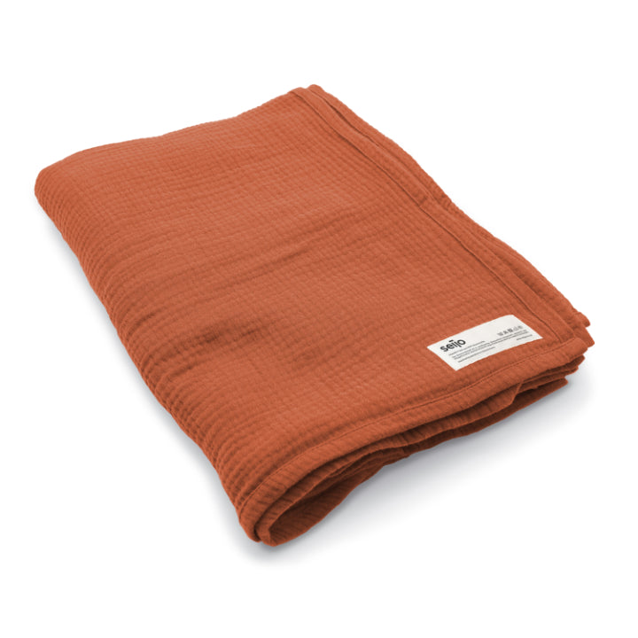 Musselin Tuch aus Bio-Baumwolle von Seijo, Farbe Rost, Größe L