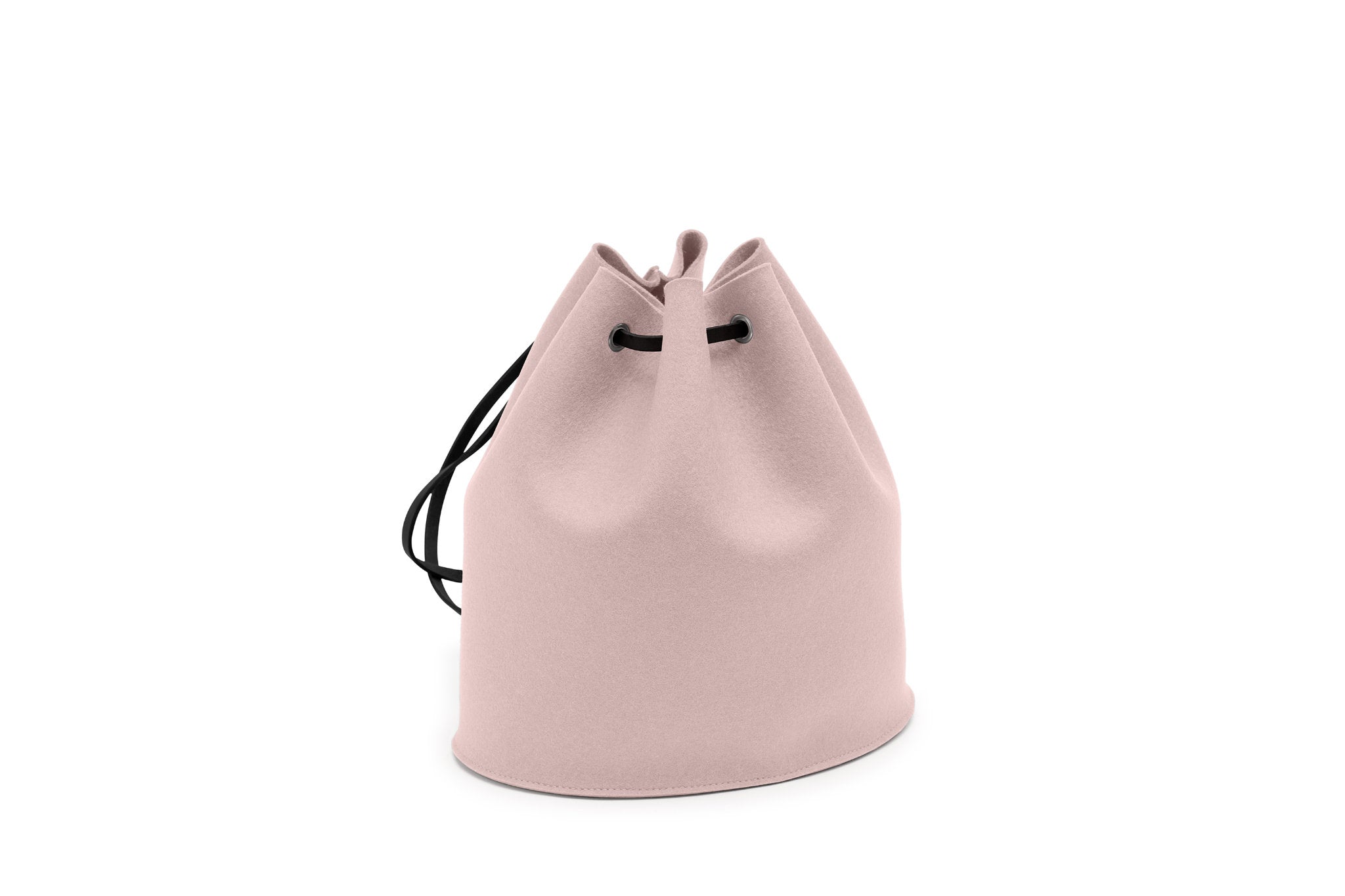 Rucksack Tilda aus Wollfilz von Hey-Sign in der Größe S mit schwarzen Lederriemen, Farbe Powder