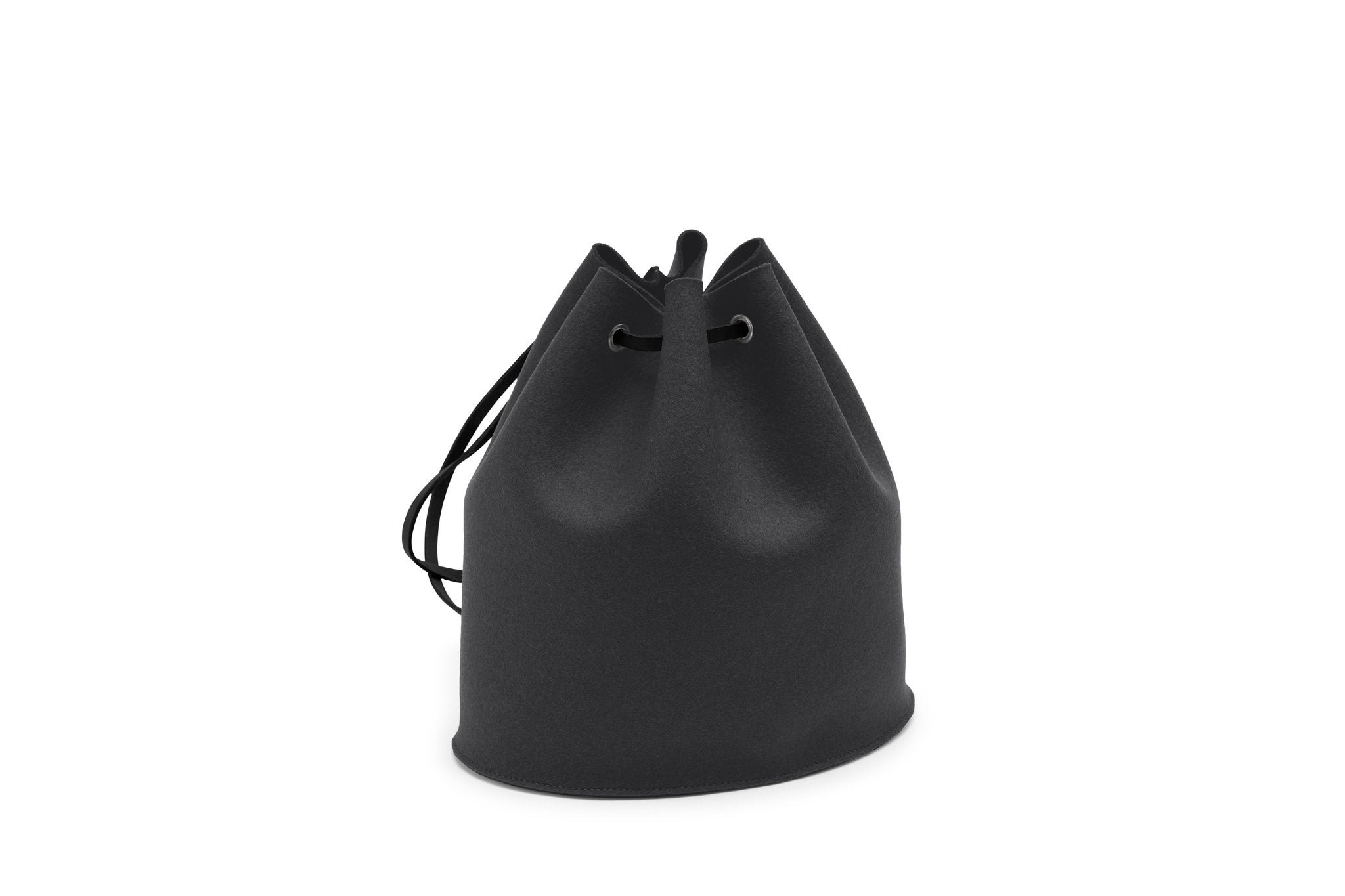 Rucksack Tilda aus Wollfilz von Hey-Sign in der Größe S mit schwarzen Lederriemen, Farbe Schwarz