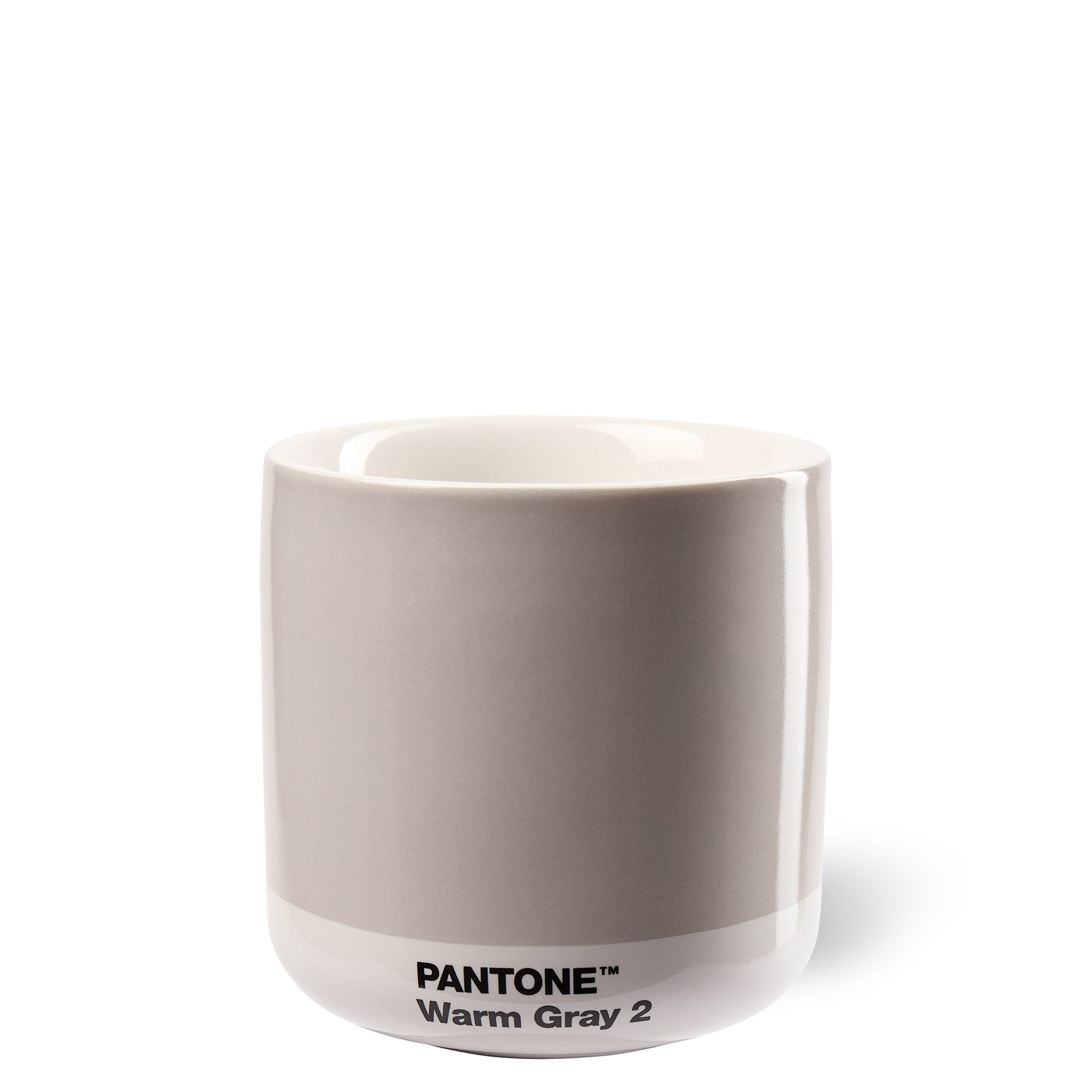 Latte Macchiato Becher aus doppelwandigen Porzellanbechern ohne Henkel in Pantone in der Farbe Warm Gray 2