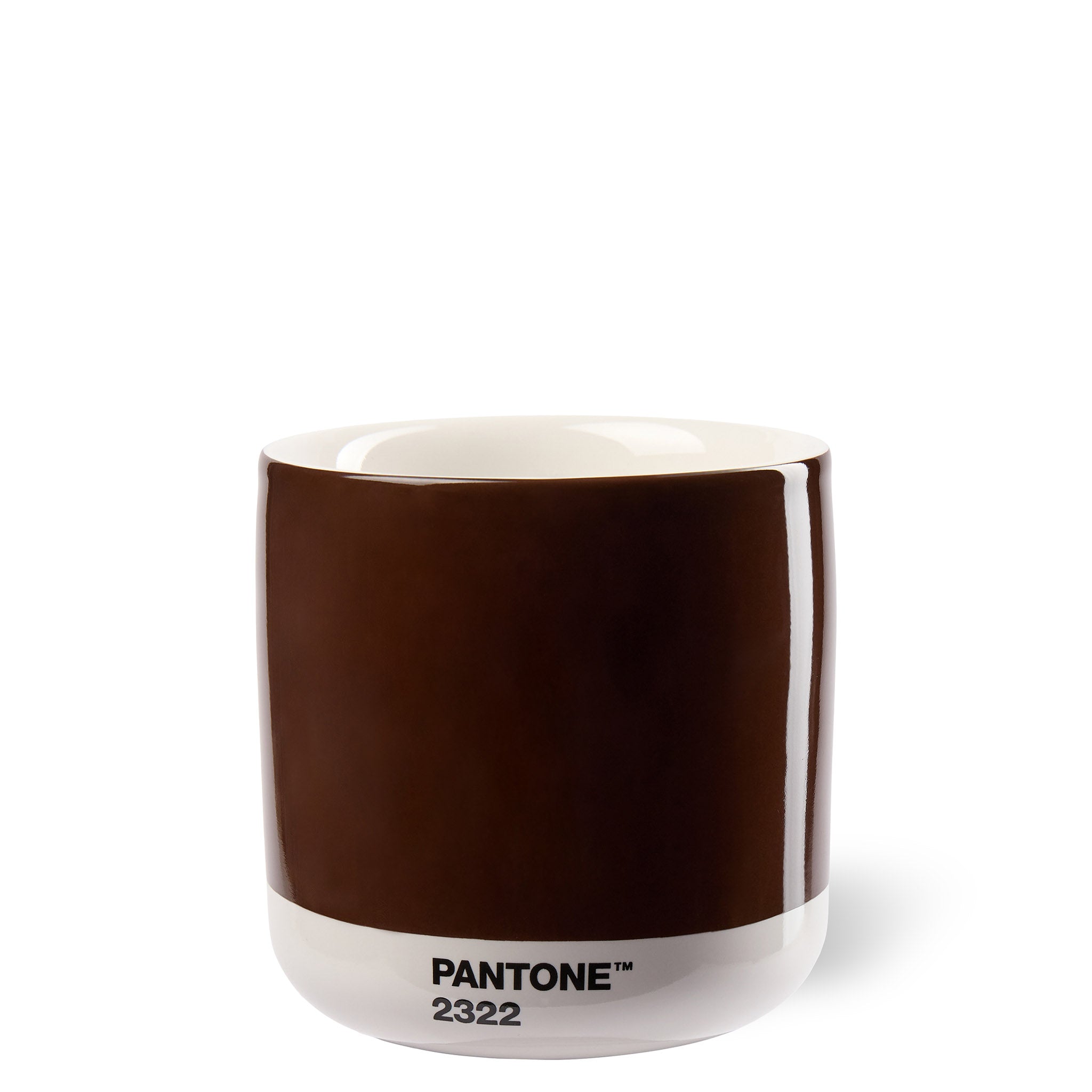 Latte Macchiato Becher aus doppelwandigen Porzellanbechern ohne Henkel in Pantone in der Farbe Brown 2322