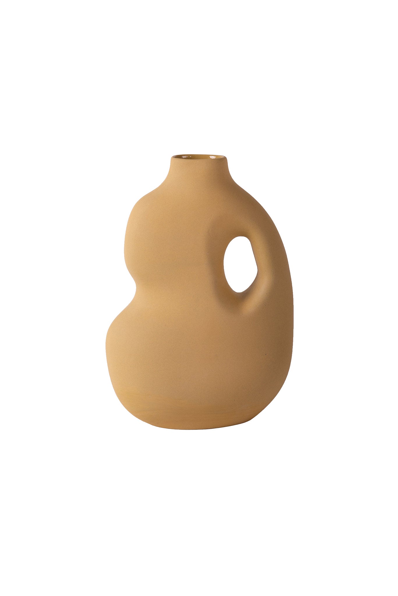 Vase Aura II von Schneid Studio, Keramik, Farbe Mustard