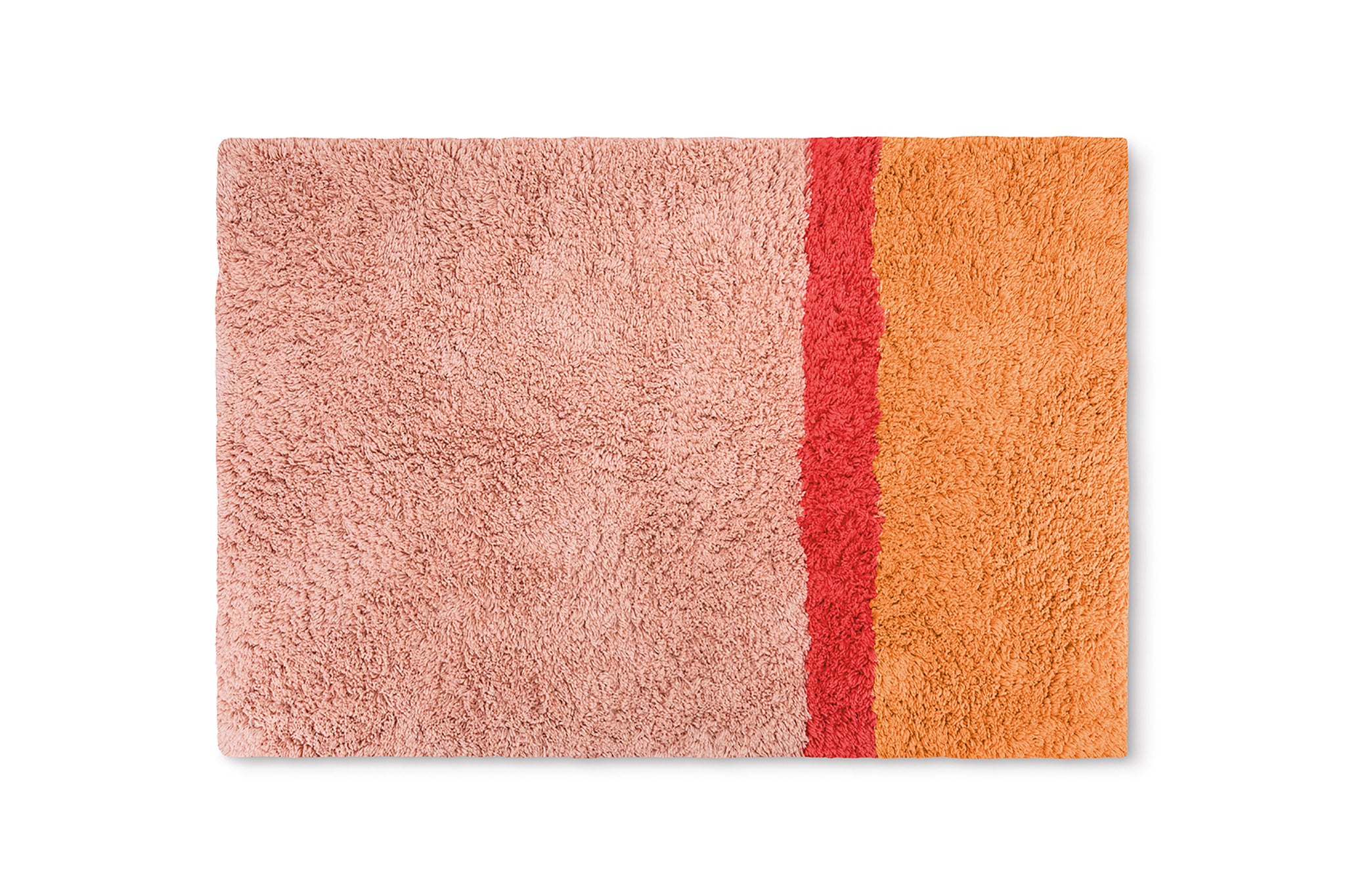 Remember Badteppich Rosanna aus Baumwolle mit Streifen in Rosa, Rot und Orange
