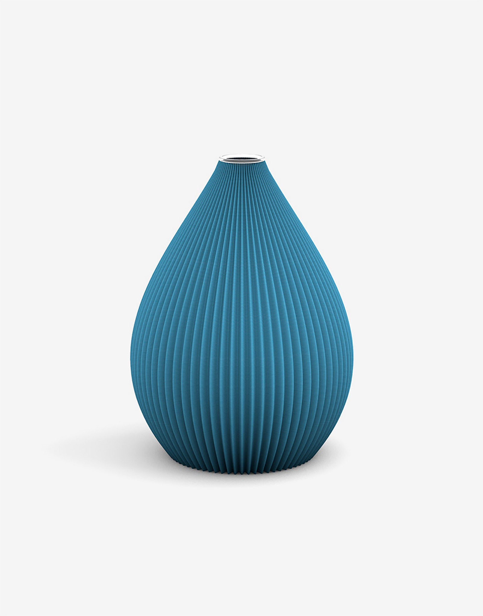 Ovale 3D Druck Kunststoff Vase Balloon von Recozy mit Glaseinsatz, Farbe: Ocean Blue, Größe: S