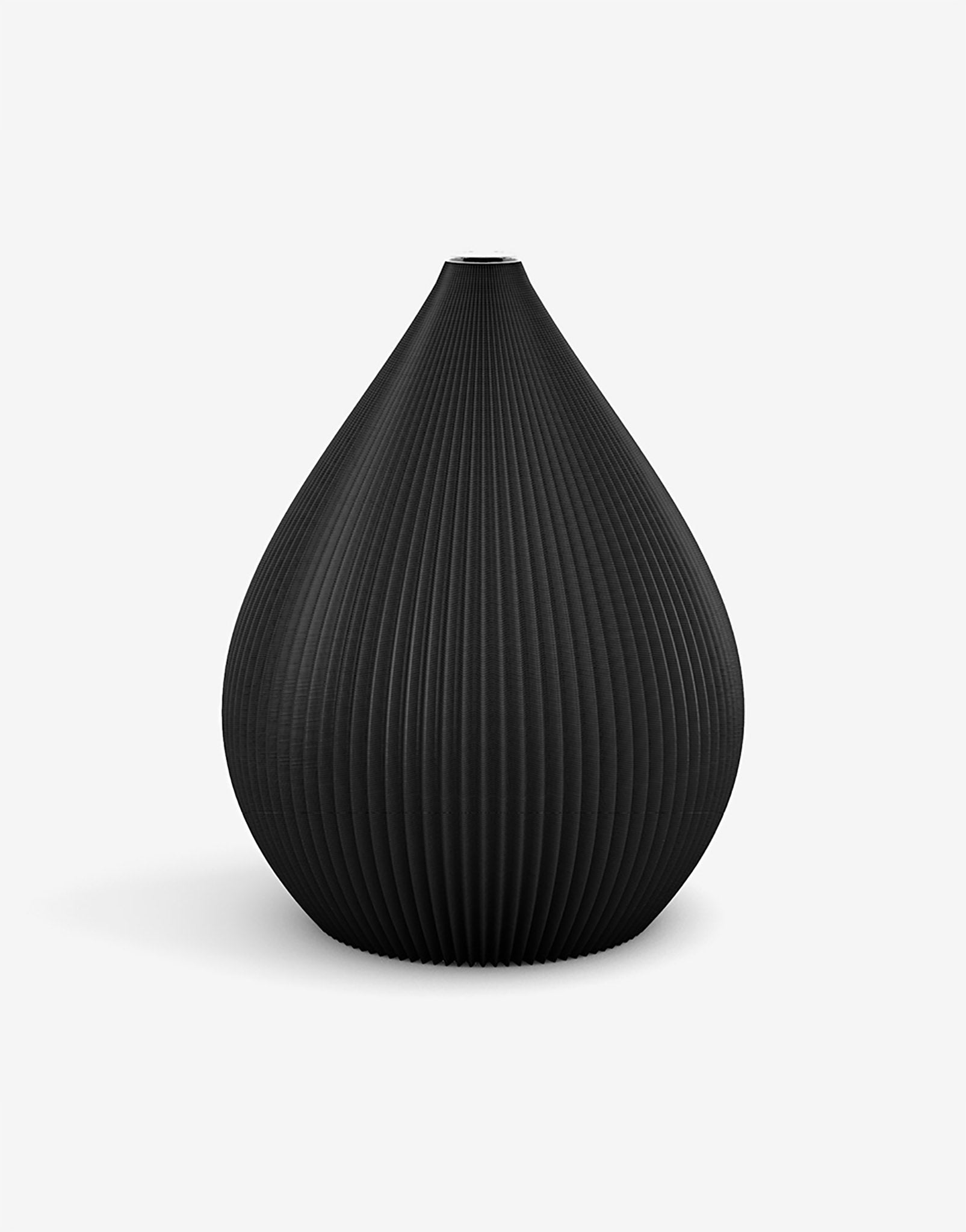 Ovale 3D Druck Kunststoff Vase Balloon von Recozy mit Glaseinsatz, Farbe: Midnight Black, Größe: M