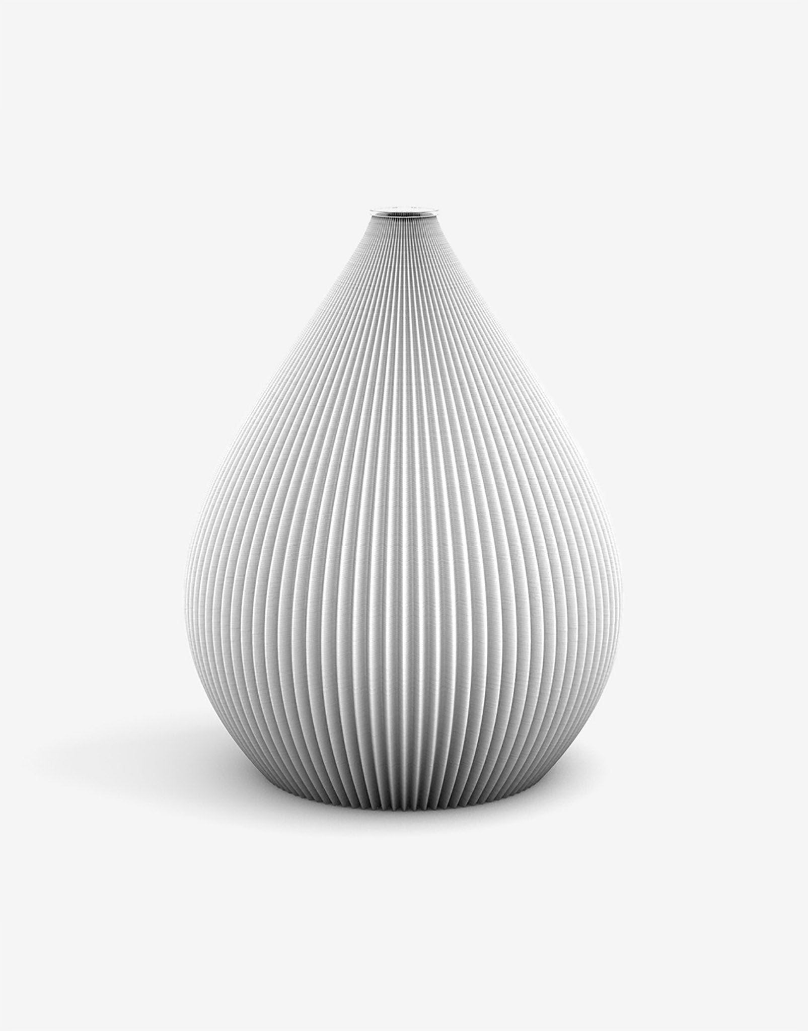 Ovale 3D Druck Kunststoff Vase Balloon von Recozy mit Glaseinsatz, Farbe: Arctic White, Größe: M